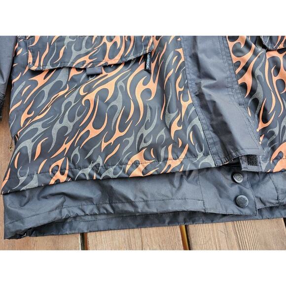 Harley Davidson Waterproof Jacket Mens Reflective Flames Full Zip Size XL - Picture 2 of 9